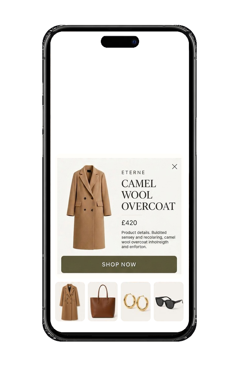 Step 3: Product details with a direct link to shop